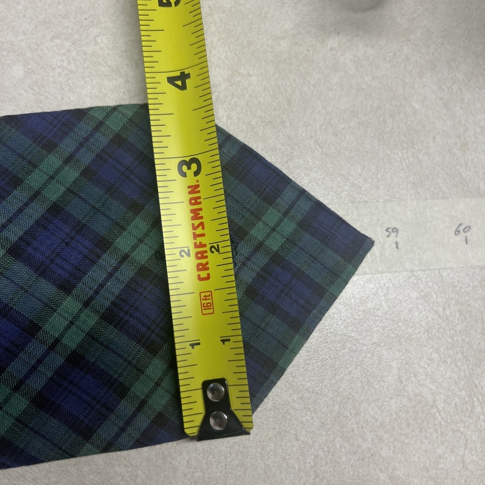 Nautica Men's 100% Cotton Tie Blue Green Plaid Made in USA 3.75" W 58.75" L - Picture 9 of 9